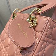 Dior Lady Pink Powder Color Bag New Size 20 cm - 4
