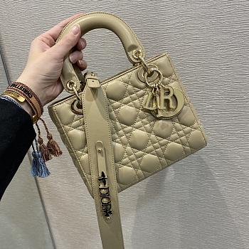 Dior Lady Apricot Color Bag New Size 20 cm