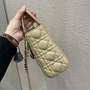 Dior Lady Apricot Color Bag New Size 20 cm - 4