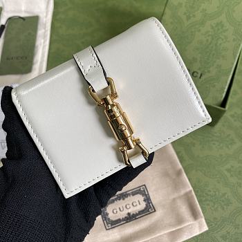 Gucci Jackie 1961 Card Case Wallet White Size 11 × 8.5 x 3 cm