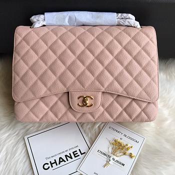 Chanel Maxi Classic Flap Bag In Pink Size 33 cm