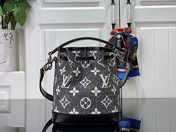 Louis Vuitton LV Nano Noé Handbag Denim Size 13 x 16 x 10 cm