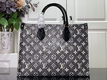 Louis Vuitton LV Onthego Medium Handbag Denim Size 35 x 27 x 14 cm