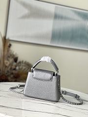 Louis Vuitton LV Capucines Mini Handbag Silver Size 21 x 14 x 8 cm - 2