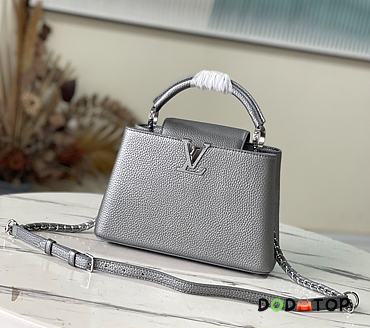 Louis Vuitton LV Capucines BB Handbag Silver Size 27 x 18 x 9 cm - 1