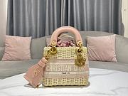 Mini Lady Dior Bag Wicker Pink Size 17 x 15 x 7 cm - 4
