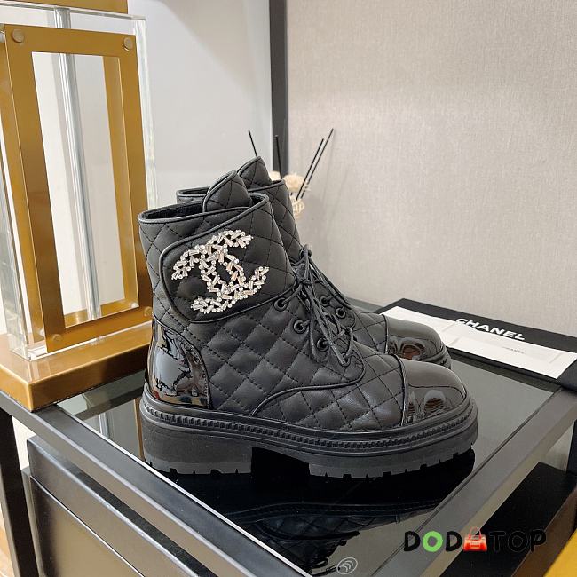 Chanel Diamond Buckle Boots Black  - 1