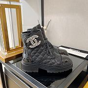 Chanel Diamond Buckle Boots Black  - 1