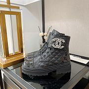 Chanel Diamond Buckle Boots Black  - 6