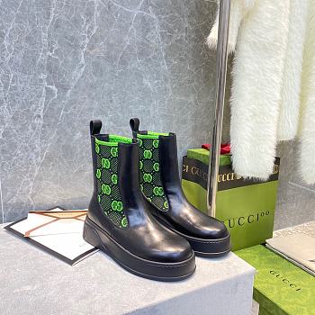 Gucci Chelsea Color-Blocking Boots Green 