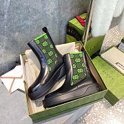 Gucci Chelsea Color-Blocking Boots Green  - 2
