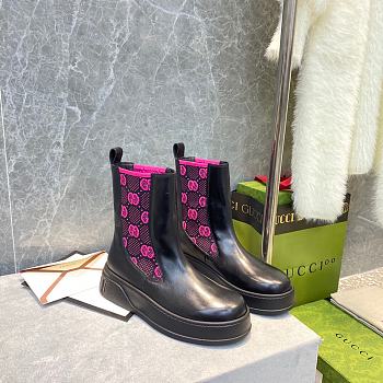 Gucci Chelsea Color-Blocking Boots Pink