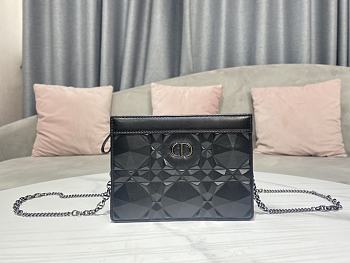Dior Caro Chain Bag Black Size 19 x 14 x 3 cm