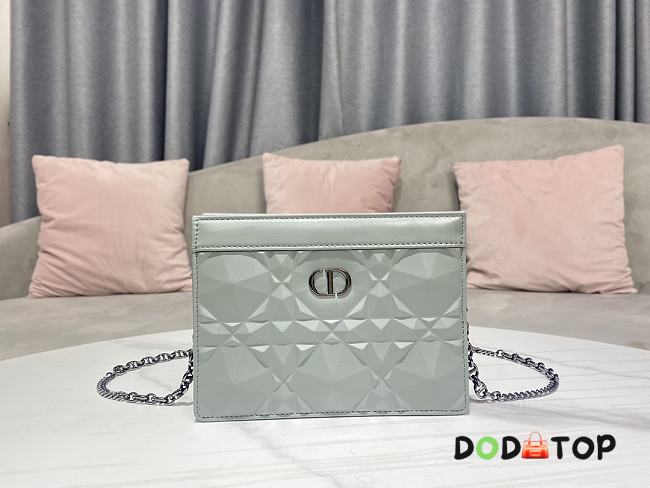 Dior Caro Chain Bag Grey Size 19 x 14 x 3 cm - 1