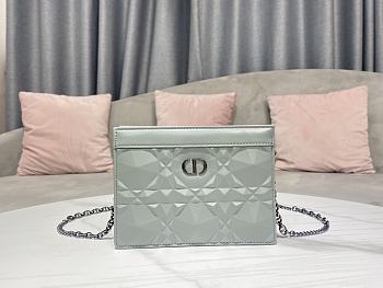 Dior Caro Chain Bag Grey Size 19 x 14 x 3 cm