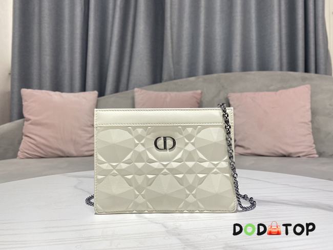 Dior Caro Chain Bag White Size 19 x 14 x 3 cm - 1