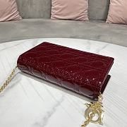 Lady Dior Clutch Red Wine Size 21.5 x 11.5 x 3 cm - 5