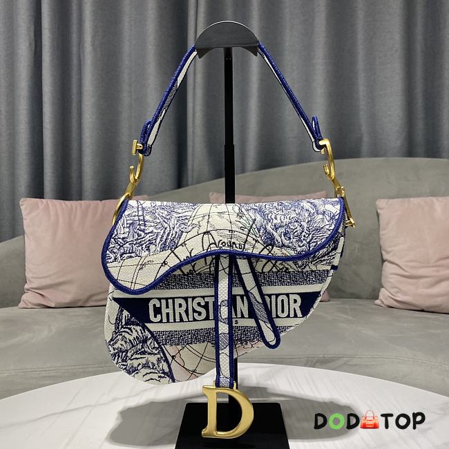Dior Pentagram Embroidered Saddle Size 25.5 x 20 x 6.5 cm - 1