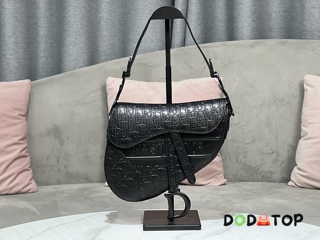 Dior Saddle Leather Embossed Black Size 26 x 20 x 7 cm - 1