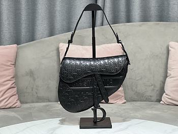 Dior Saddle Leather Embossed Black Size 26 x 20 x 7 cm