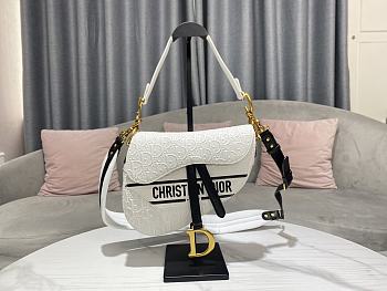  Dior White Perforated Calfskin With Strap Size 25.5 x 20 x 6.5 cm