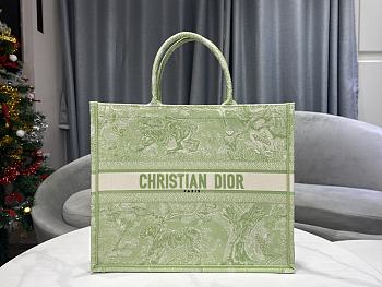 Dior Book Tote Apple Green Tiger Large Size 41.5 cm