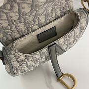 Dior Saddle Bag Gray Jacquard Oblique Print Size 21 x 18 x 5 cm - 3
