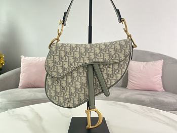 Dior Saddle Bag Gray Jacquard Oblique Print Size 25.5 x 20 x 6.5 cm