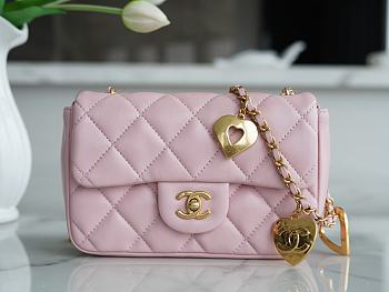 Chanel Love Chain Bag CF Pink Size 12 × 19 × 7 cm