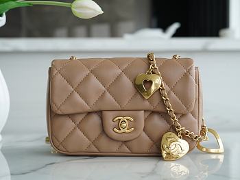 Chanel Love Chain Bag CF Apricot Size 12 × 19 × 7 cm