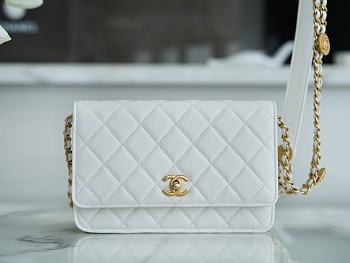 Chanel WOC Gold Coin White Size 19 cm