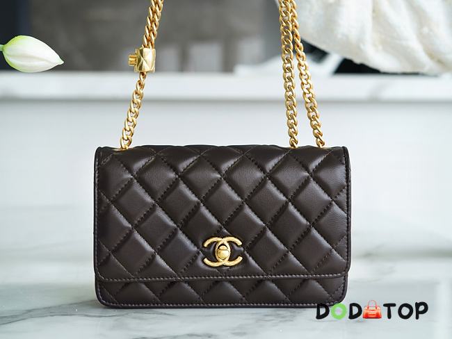 Chanel WOC Gold Bucket Dark Brown Size 12.3 × 19.2 × 3.5 cm - 1