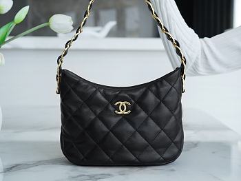 Chanel Hobo Black Bag Size 17.5 x 24 x 6 cm