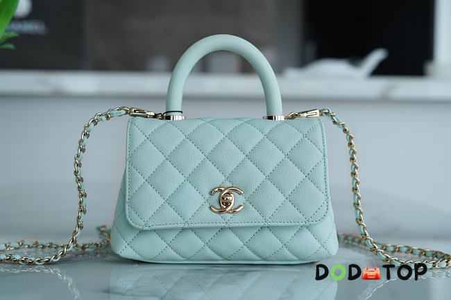 Chanel Coco Handbag Blue Size 13 × 19 × 9 cm - 1