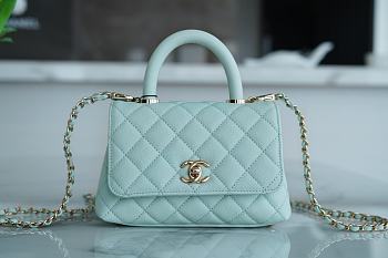 Chanel Coco Handbag Blue Size 13 × 19 × 9 cm