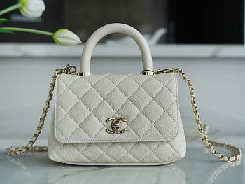 Chanel Coco Handbag Snow White Size 13 × 19 × 9 cm