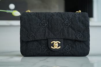 Chanel Denim Flap Bag Size 17 × 24 × 7 cm