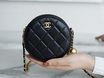 Chanel Metal Ball Black Bag Size 12 cm