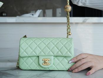 Chanel Mini Flap Bag Apple Green Size 13 × 20 × 7 cm