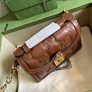 Gucci Matelassé Leather Small Handbag Brown Size 18 x 13 x 6.5 cm - 5