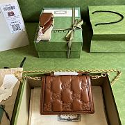 Gucci Matelassé Leather Small Handbag Brown Size 18 x 13 x 6.5 cm - 3