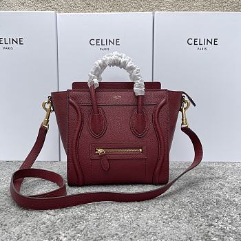 Celine Luggage Nano Red Wine Size 20 x 20 x 10 cm