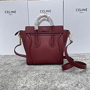 Celine Luggage Nano Red Wine Size 20 x 20 x 10 cm - 4