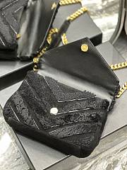 YSL Lambswool With Suede Black Bag Size 24 x 17 x 6 cm - 2