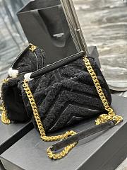 YSL Lambswool With Suede Black Bag Size 24 x 17 x 6 cm - 3