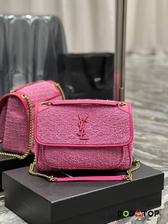 YSL Niki Winter Woolen Pink Size 28 × 20.5 × 8.5 cm - 1