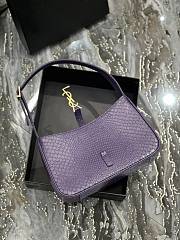 YSL Underarm Bag Le5A7 Purple Snake Leather Size 25 x 14 x 6 cm - 4