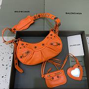 Balenciaga Le Cagole Mini Leather Shoulder Bag Orange Size 26 x 12 x 6 cm - 1