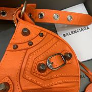 Balenciaga Le Cagole Mini Leather Shoulder Bag Orange Size 26 x 12 x 6 cm - 5