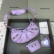 Balenciaga Le Cagole Mini Leather Shoulder Bag Purple Size 26 x 12 x 6 cm - 1